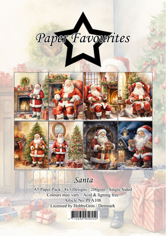 Paper Favourites - Santa A5 Paper Pack