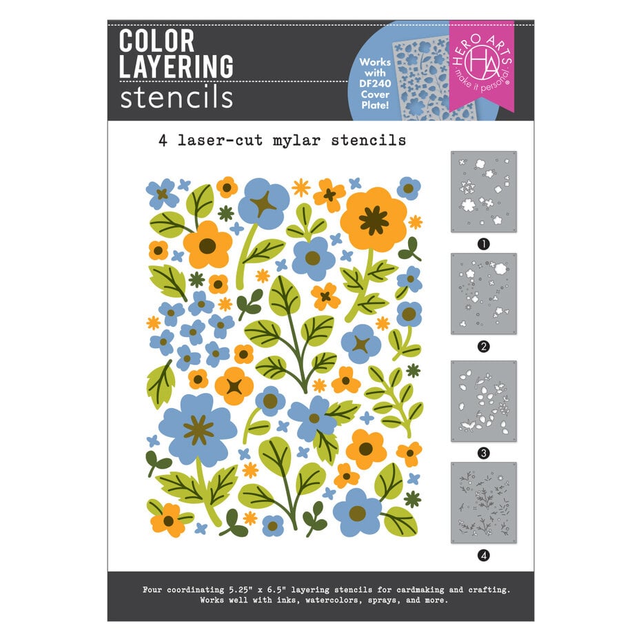 Hero Arts - Spring Meadow Stencils Color Layering Meadow Blooms