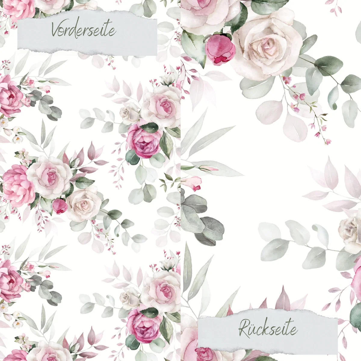 Creative Depot - Designpapier - Rosa Rosen - Doppelseitig bedruckt