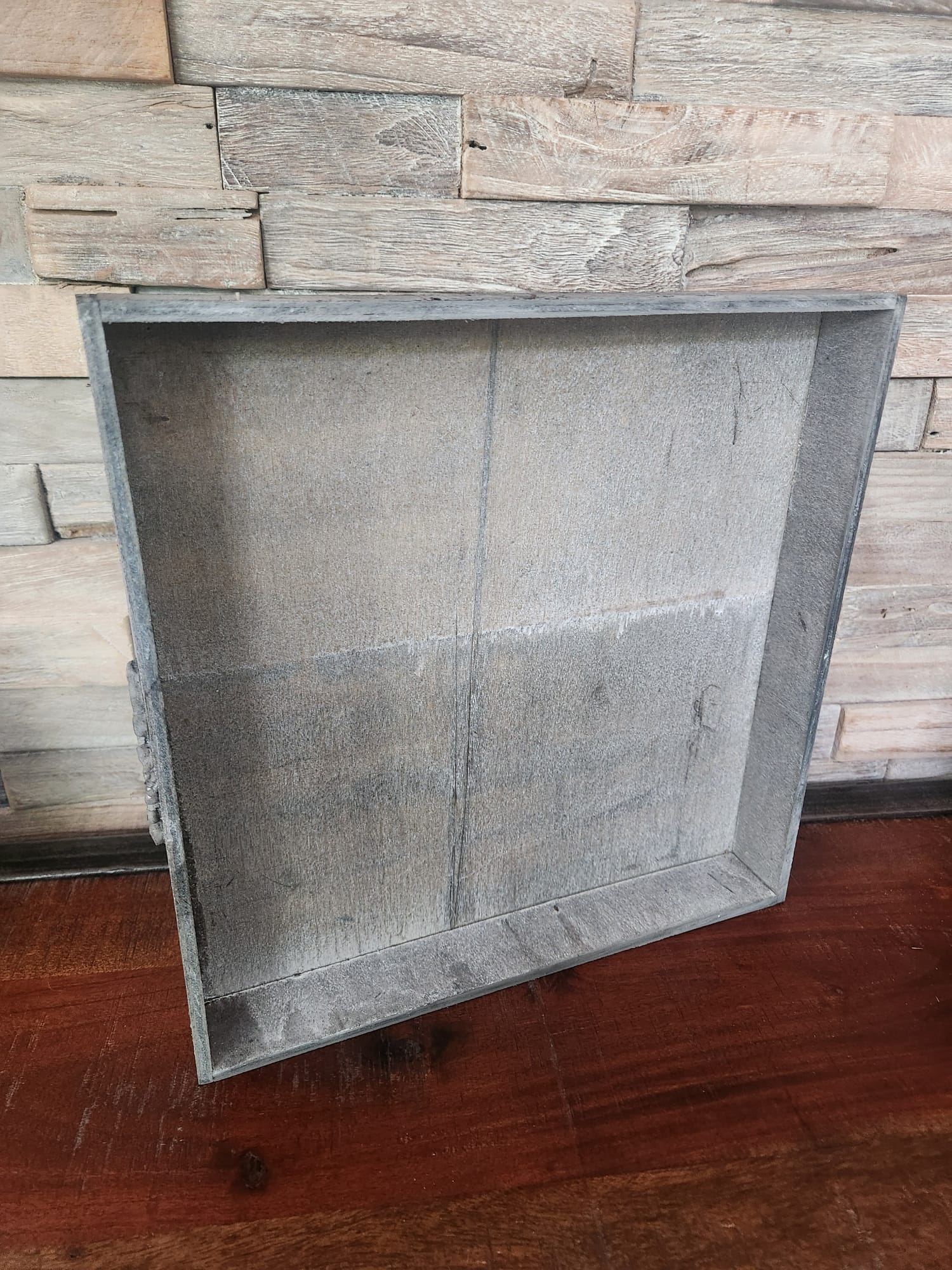 Holzrahmen Shadowbox antik grau