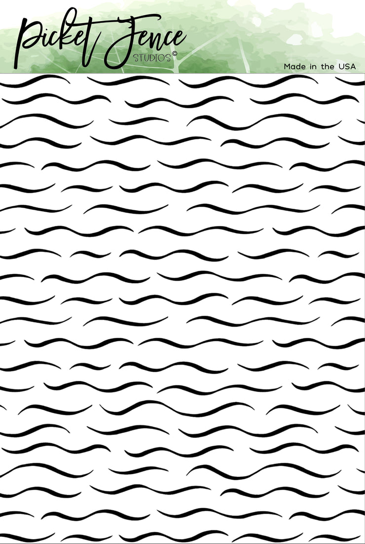 Picket Fence Studios - Ocean Waves 6x8 Stencil