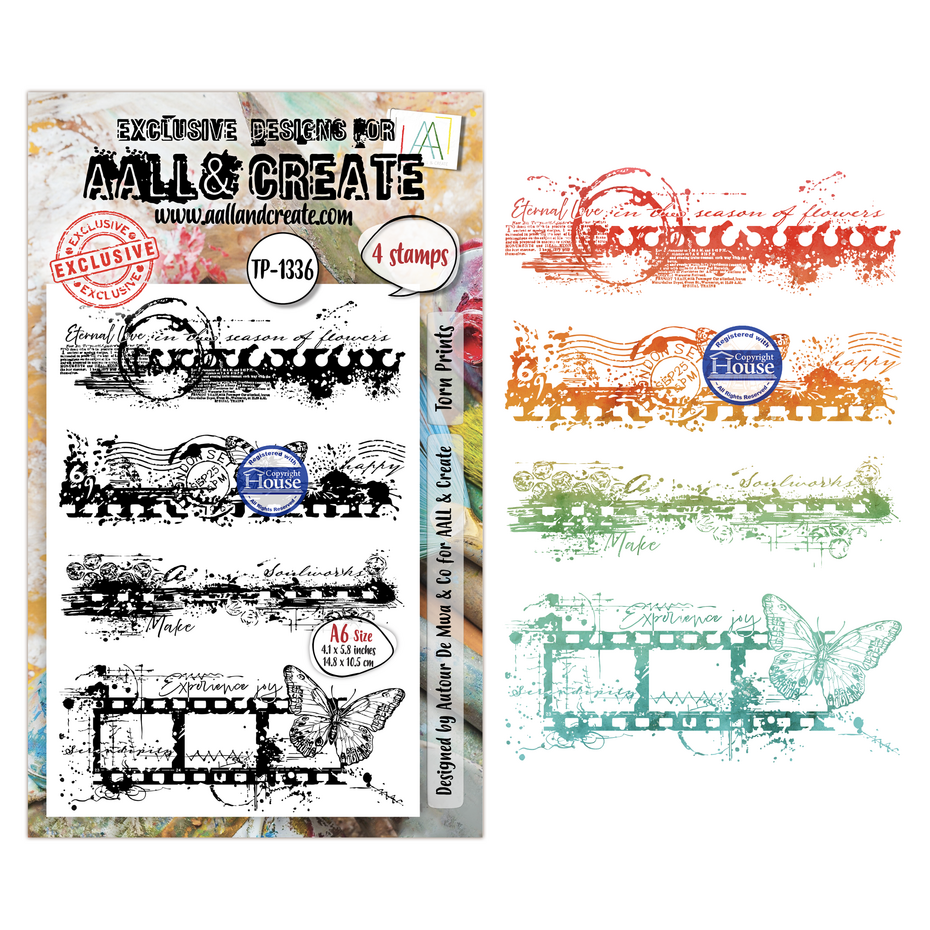 AALL & Create - Through the Lens A6 Stamp Sets Torn Prints by Autour de Mwa & Co