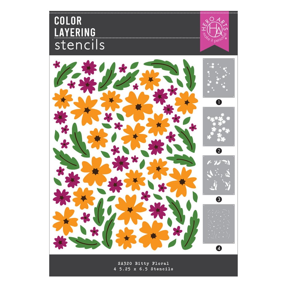 Hero Arts - You've Got a Friend Layering Stencils Bitty Floral
