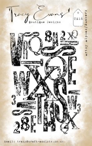 Tracy Evans - Artsy Alpha/Numbers A7 Stamp