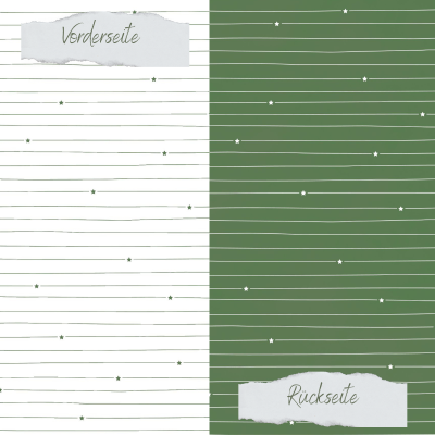 Creative Depot - Designpapier - Basic - Olive - Doodle Linien mit Sternchen - Doppelseitig bedruckt 