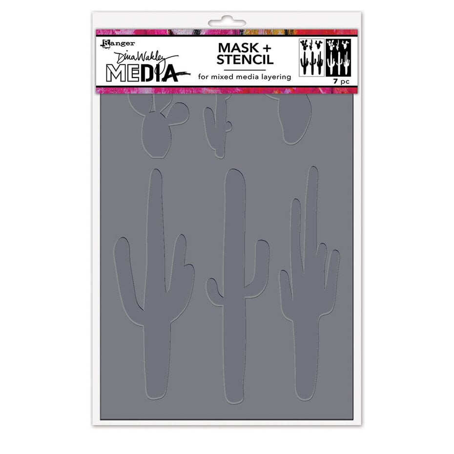 Ranger - Dina Wakley MEdia Stencils Cactus Masks