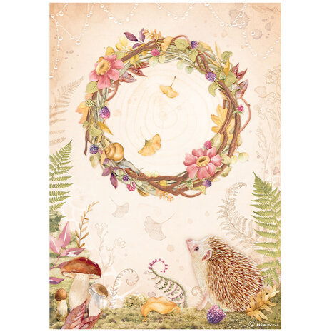 Stamperia - A4 Rice Paper Woodland Garland