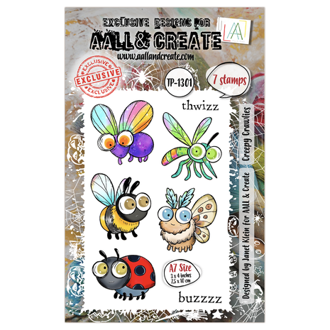 Aall and Create - Witchlets & Weirdlings A7 Stamp Set Creepy Crawlies
