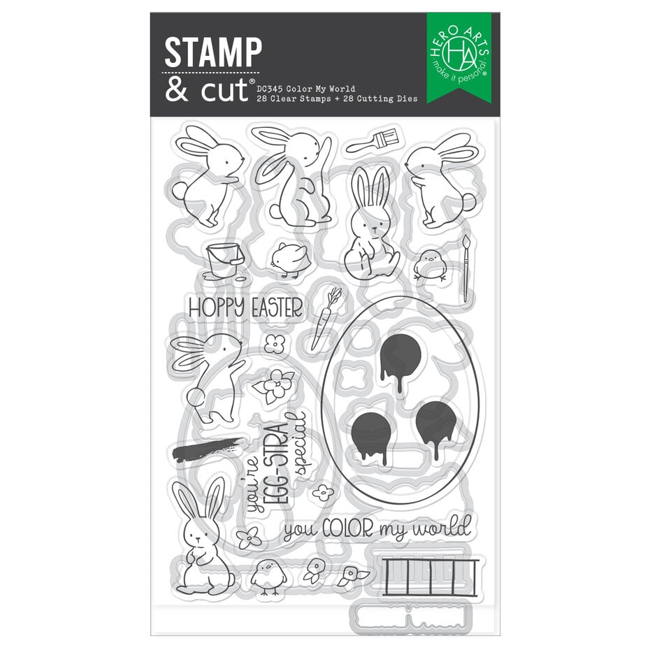 Hero Arts - Eggstra Special Stamp & Cut Set Color My World