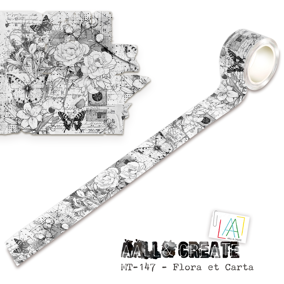 AALL & Create - Nocturne Flight 25mm 10m Washi Tape Flora et Carta
