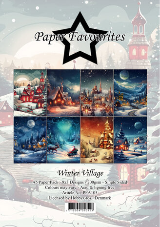 Paper Favourites - Winter Village A5 Paper Pack