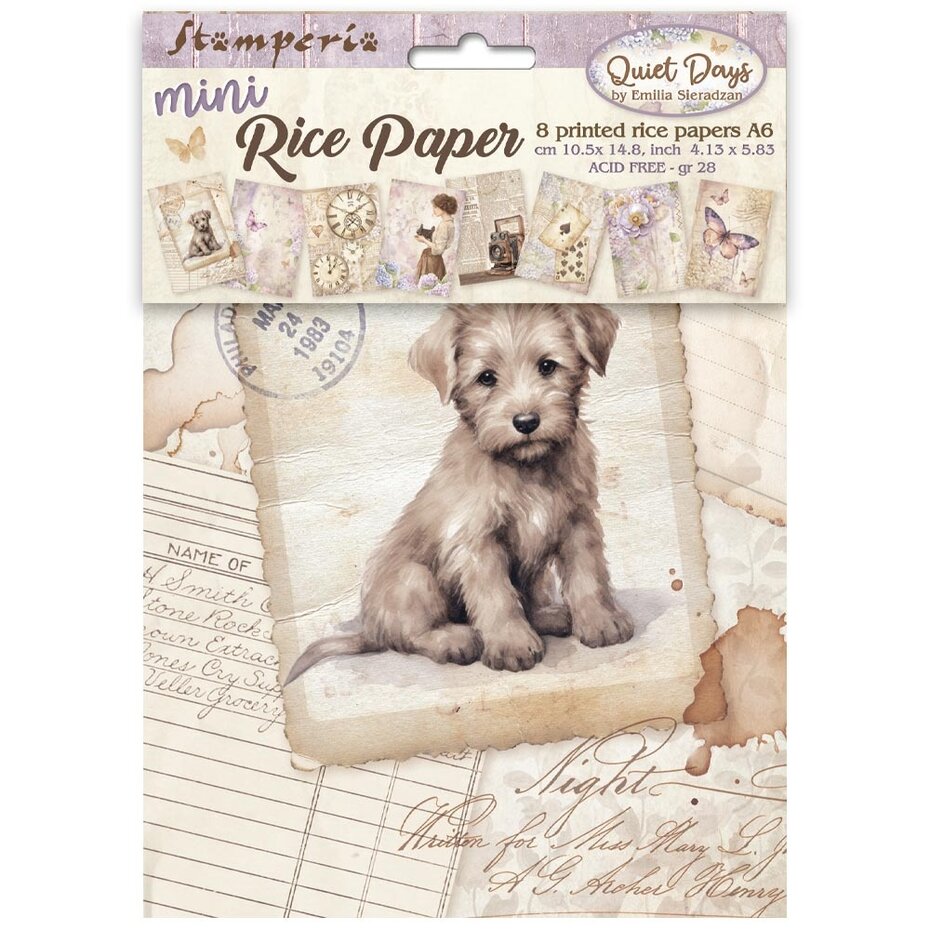 Stamperia - Quiet Days A6 Mini Rice Paper (8pcs)