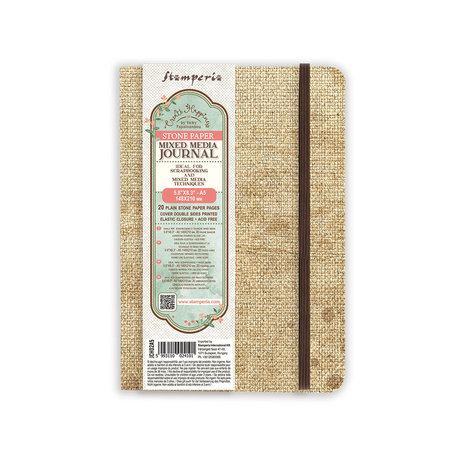 stamperia-mixed-media-journal-a5-plain-stone-pages