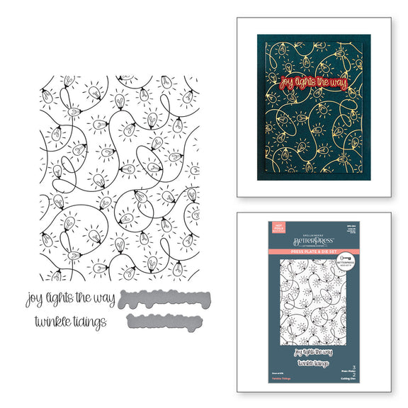 Spellbinders - Twinkle Tidings Press Plate & Die Set - BetterPress Society October 2025