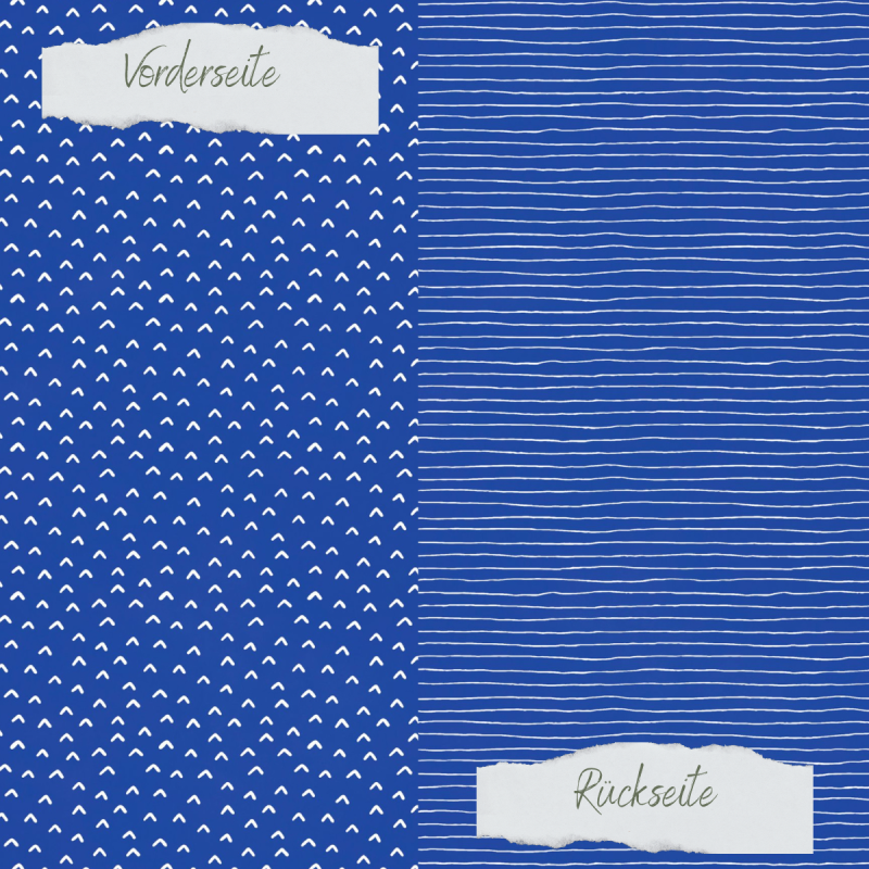 Creative Depot - Designpapier - Basic - Tintenblau - Doodle Dächer + Streifen - Doppelseitig bedruckt 