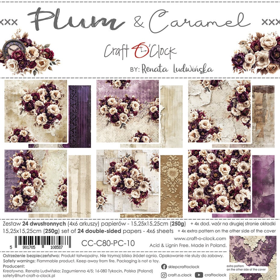 Carft O'Clock - Plum & Caramel 6x6 Inch Paper Set