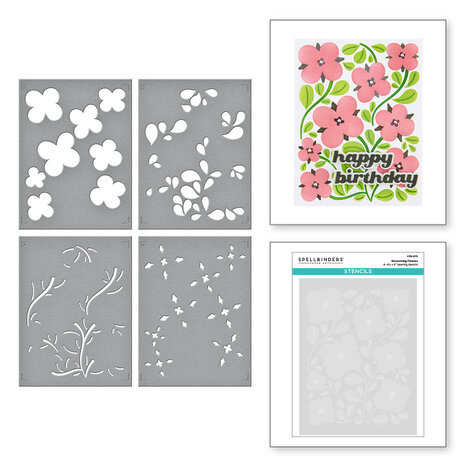 Spellbinders - Blossoming Flowers Layered Stencil Spellbinders - Blossoming Flowers Layered Stencil