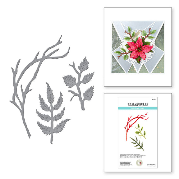 Spellbinders - Winter Bough and Evergreen Shrubs Etched Dies from Susan's Holiday Flora Collection by Susan Tierney-Cockburn