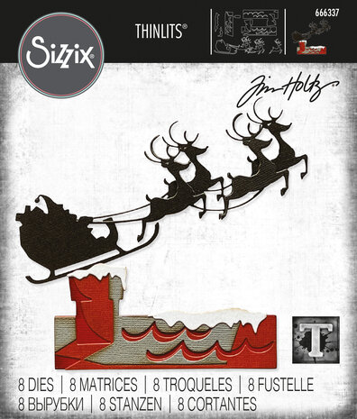 Sizzix Thinlits Die Set - Thinlits Die by Tim Holtz Reindeer Sleigh (8pcs)