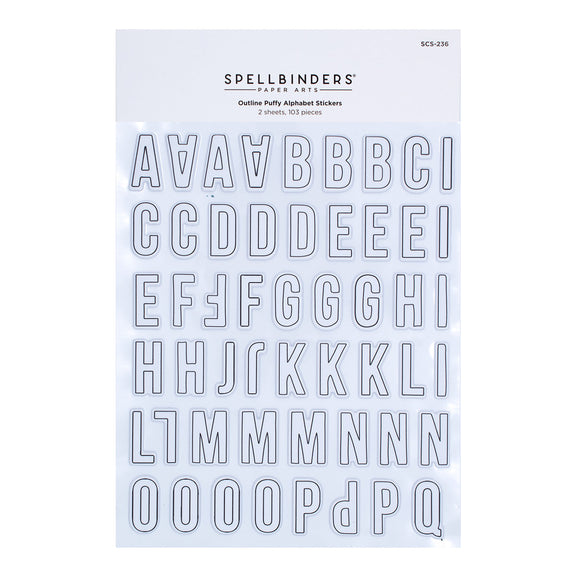 Spellbinders - Outline Puffy Alphabet Stickers from Tinsel Time Collection