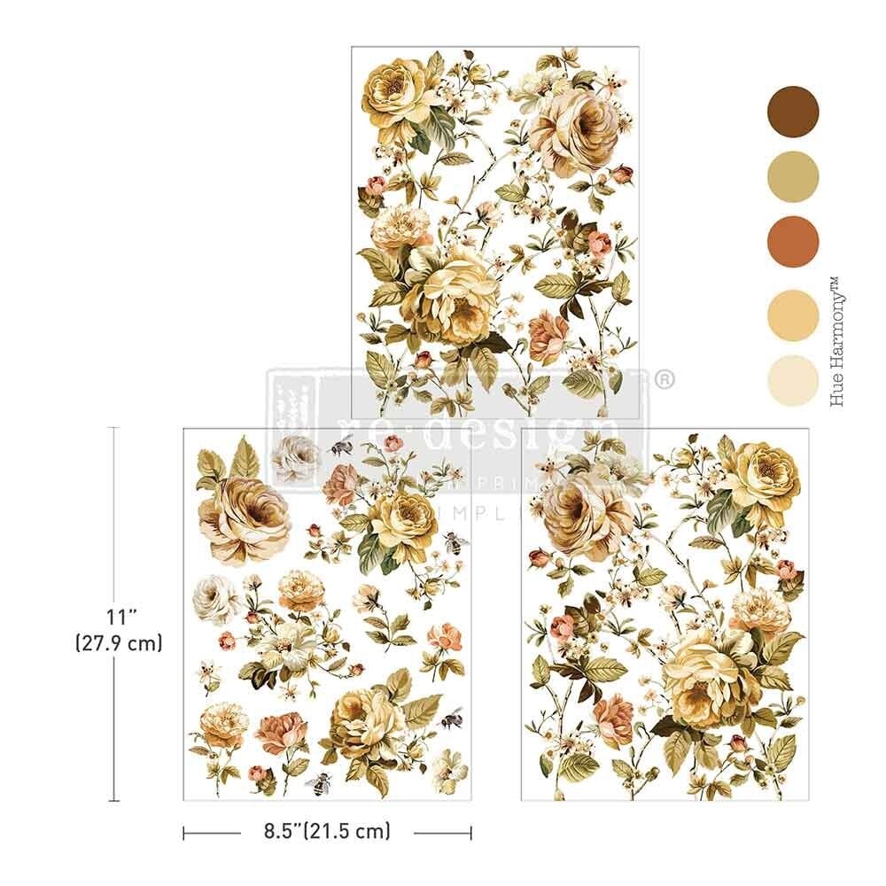 Re-Design with Prima - Belle Epoque Blooms 8,5x11 Inch Middy Transfers (3pcs)