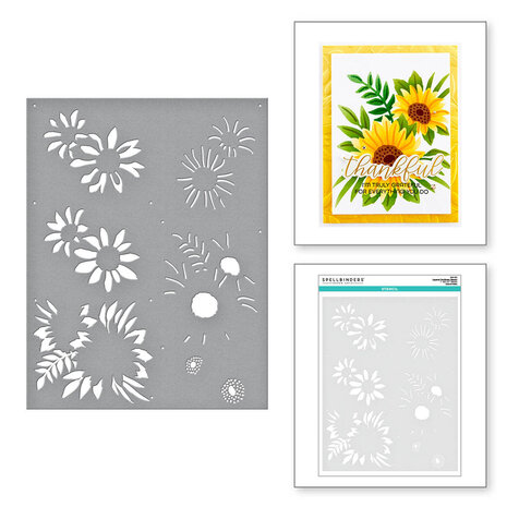 Spellbinders - Layered Sunflower Stencil