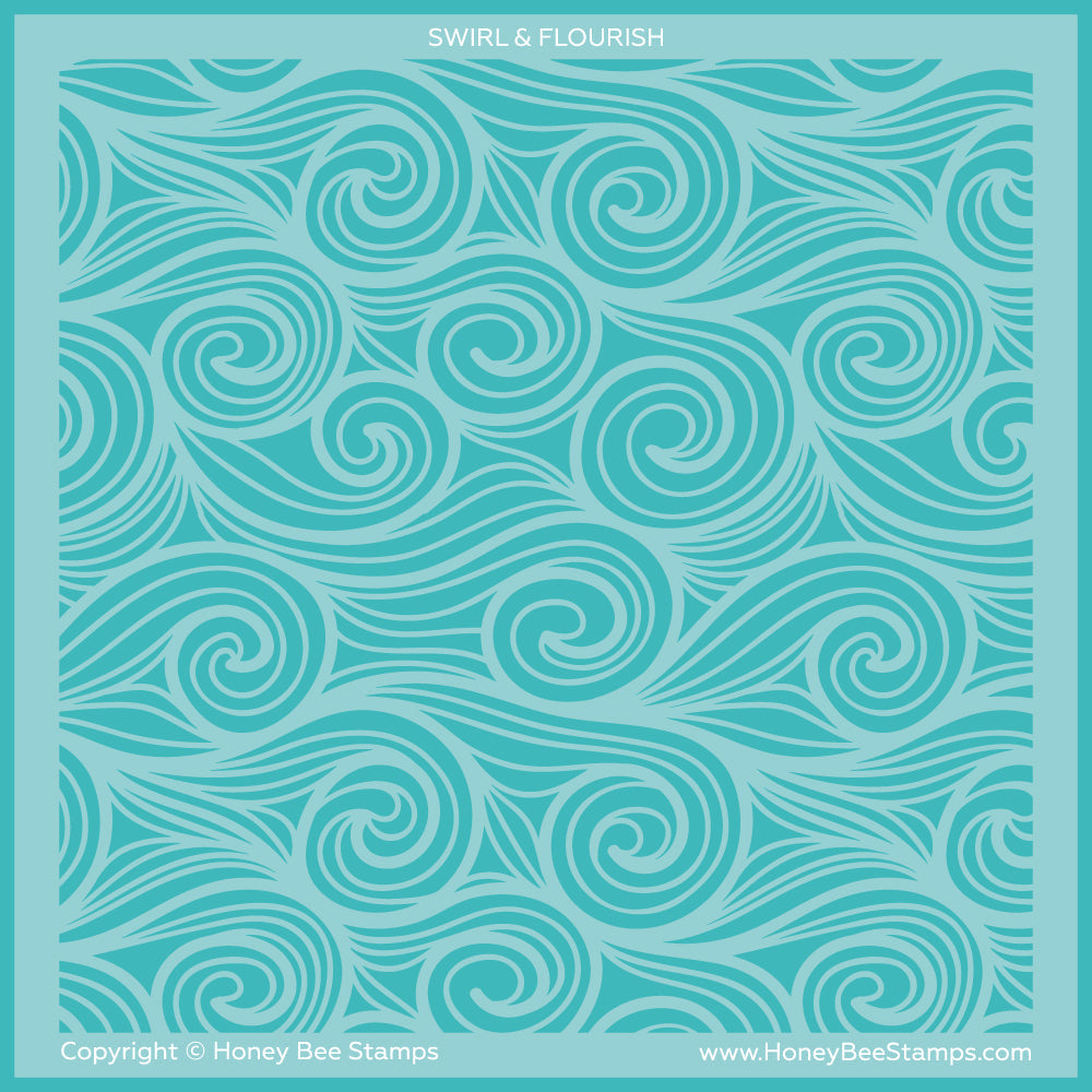 Honey Bee - Swirl & Flourish - 6"x6" Background Stencil