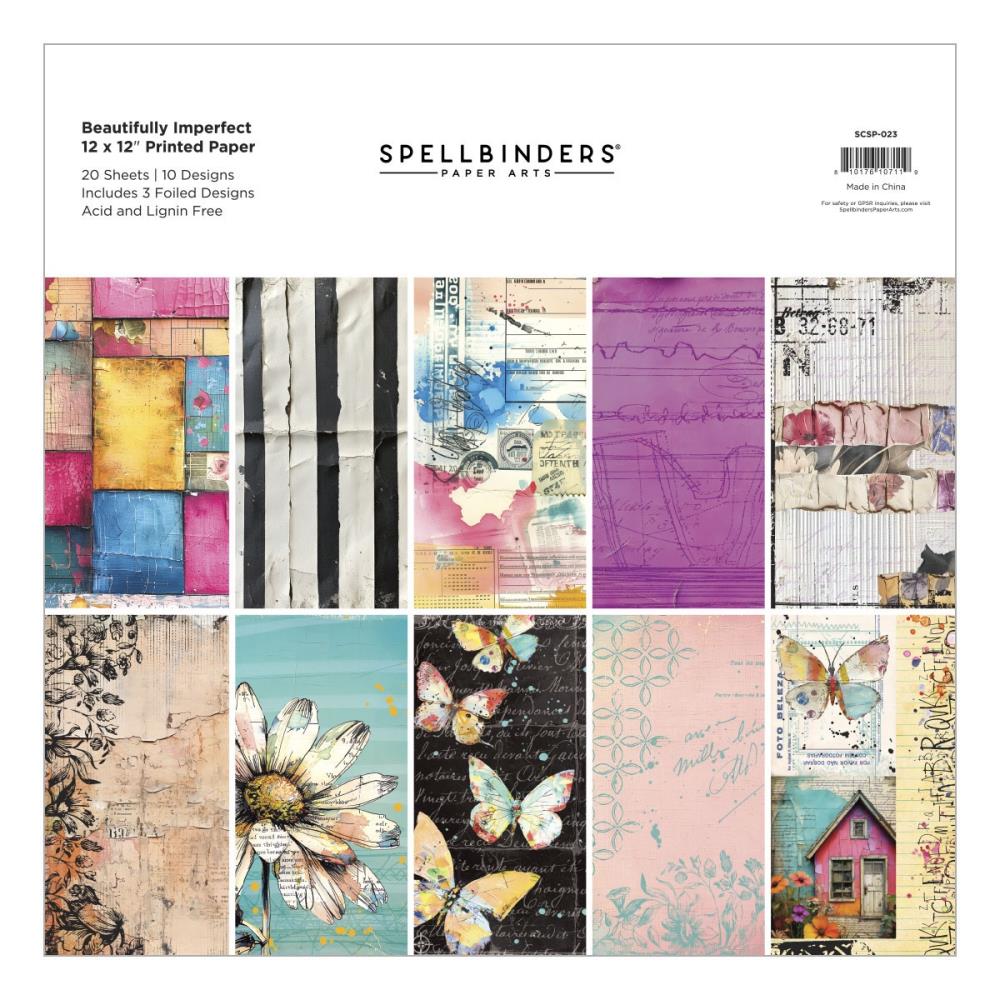 Spellbinders - 12 x 12" Printed Paper - Beautifully Imperfect 
