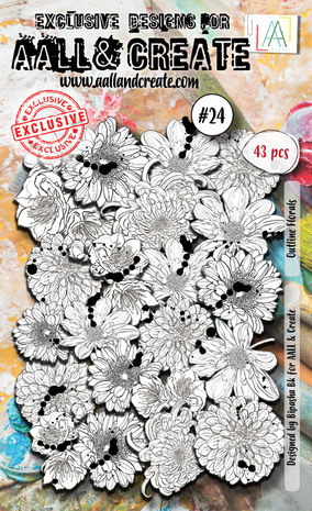 AALL & Create  Ephemera Die-cuts Outline Florals AALL & Create  Ephemera Die-cuts Outline Florals