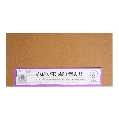 Kraft 6x6 Inch Cards & Envelopes (50pcs)