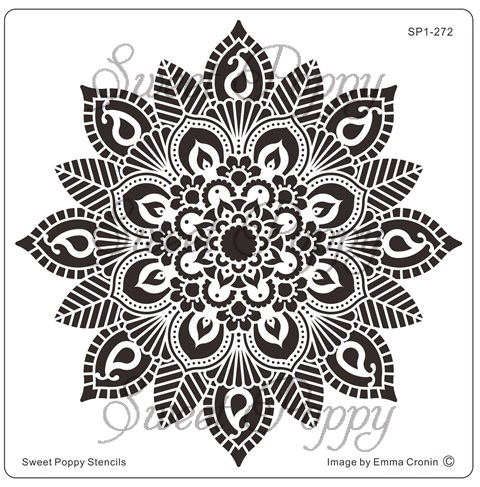 Sweet Poppy Stencil: Mehndi Flower Sweet Poppy Stencil: Mehndi Flower