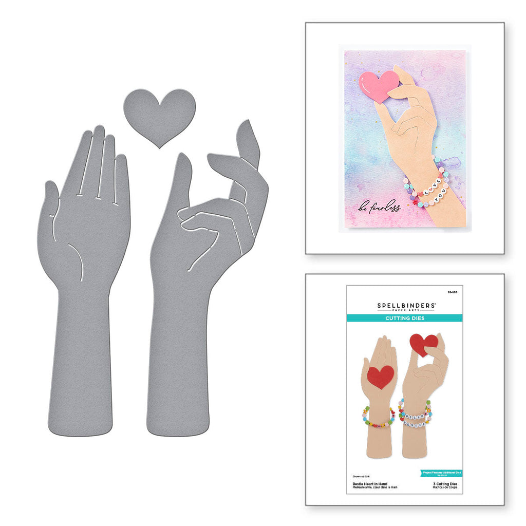 Spellbinders - Bestie Heart in Hand Etched Dies from the Beads of Friendship Collection Spellbinders - Bestie Heart in Hand Etched Dies from the Beads of Friendship Collection