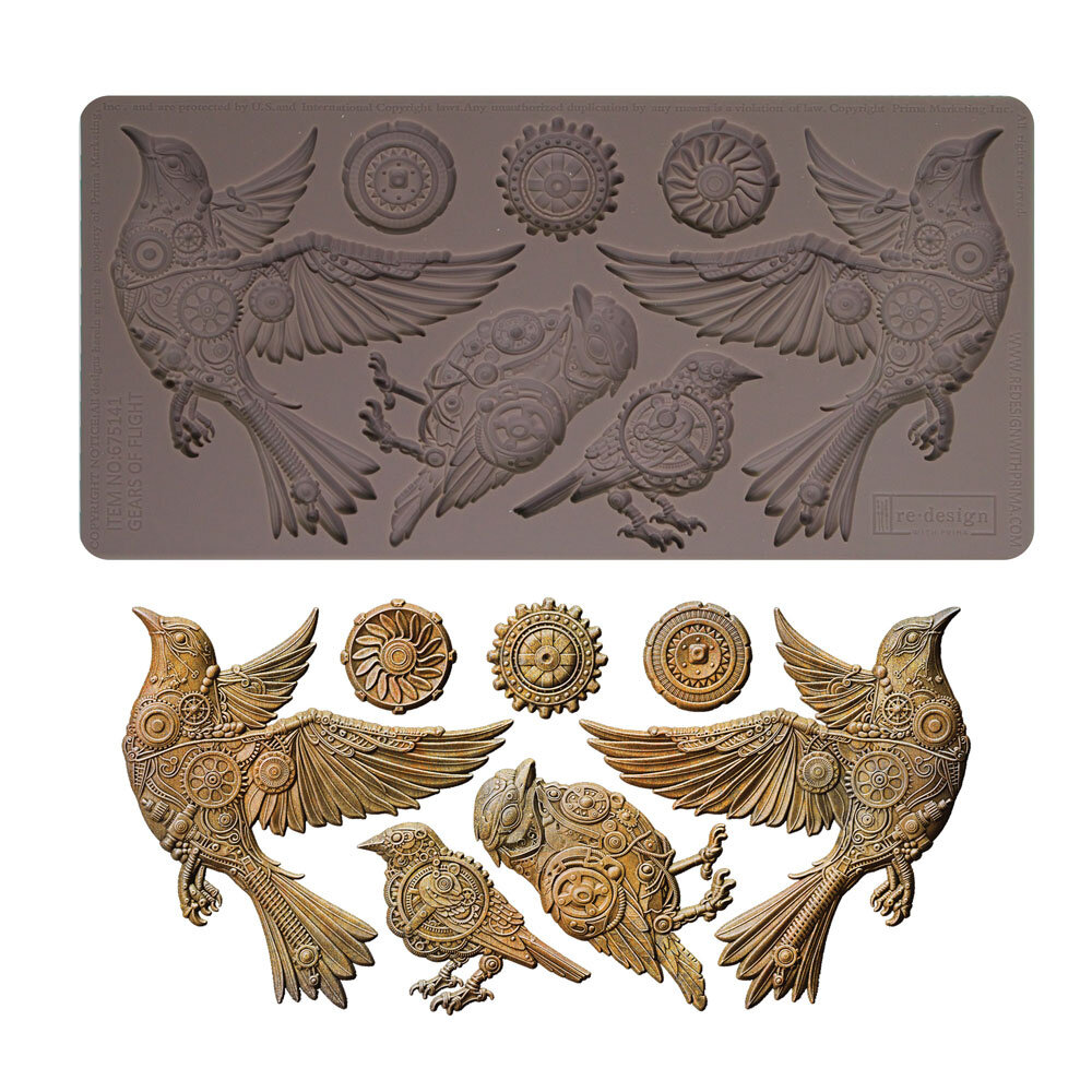 Re-Design with Prima - Gears of Flight 5x10 Inch Decor Moulds Re-Design with Prima - Gears of Flight 5x10 Inch Decor Moulds