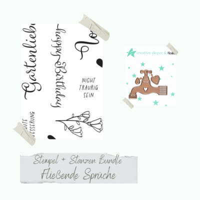 Creative Depot -  Bundle - Fließende Sprüche & Wasserhahn - Stempelset & Stanzen 