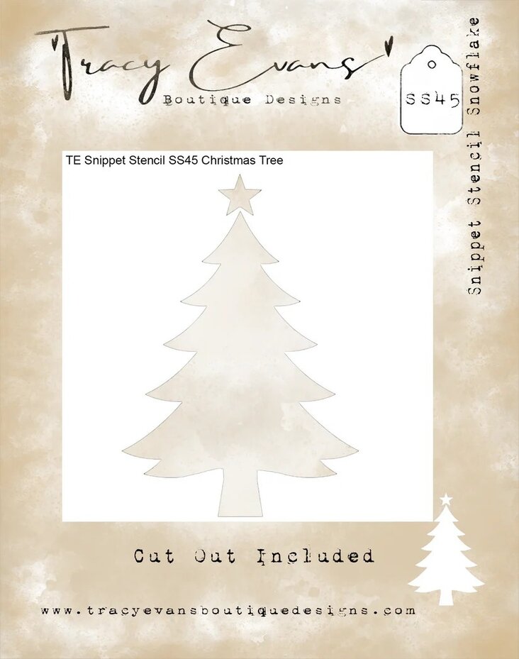Tracy Evans - Christmas Tree 4x4 Inch Snippet Stencil