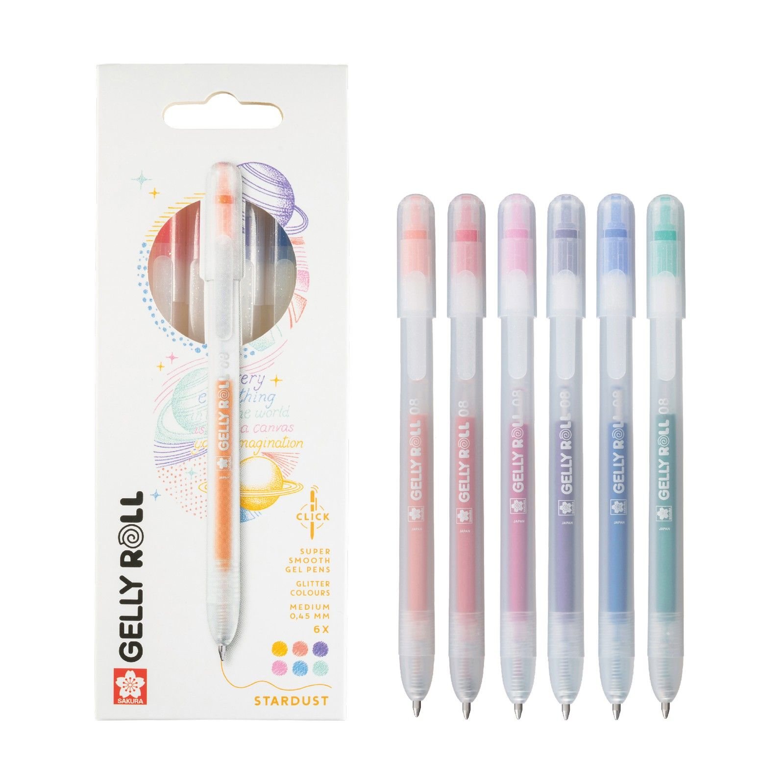 Sakura • Gelly Roll Retractable Stardust Set 6pcs Sakura • Gelly Roll Retractable Stardust Set 6pcs