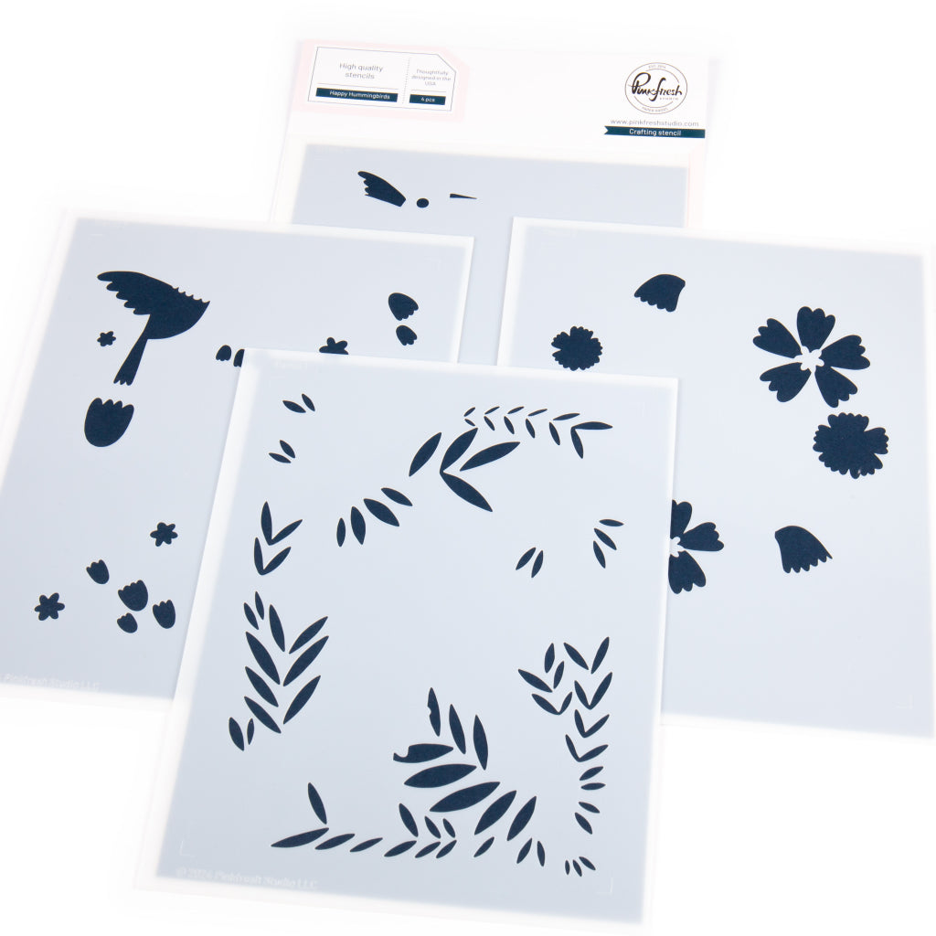 Pinkfresh -  Happy Hummingbirds stencil Pinkfresh -  Happy Hummingbirds stencil