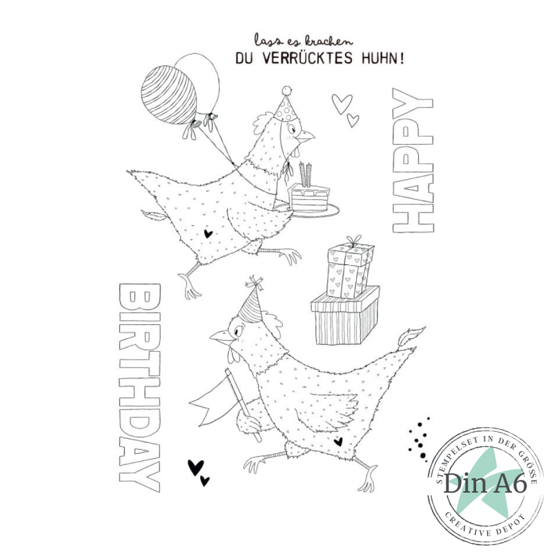 Creative Depot -  Stempelset - Partyhuhn 