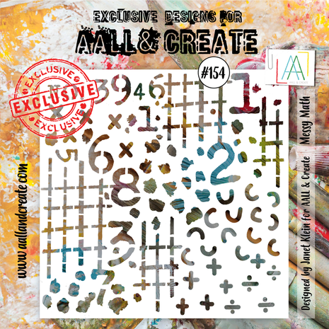 AALL & Create - Stencil 6x6 Inch Messy Math