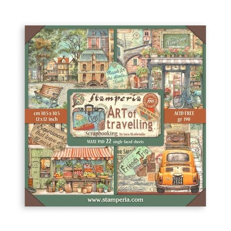 Stamperia - Art of Travelling 12x12 Inch Paper Pack Maxi (Single Face) Stamperia - Art of Travelling 12x12 Inch Paper Pack Maxi (Single Face)