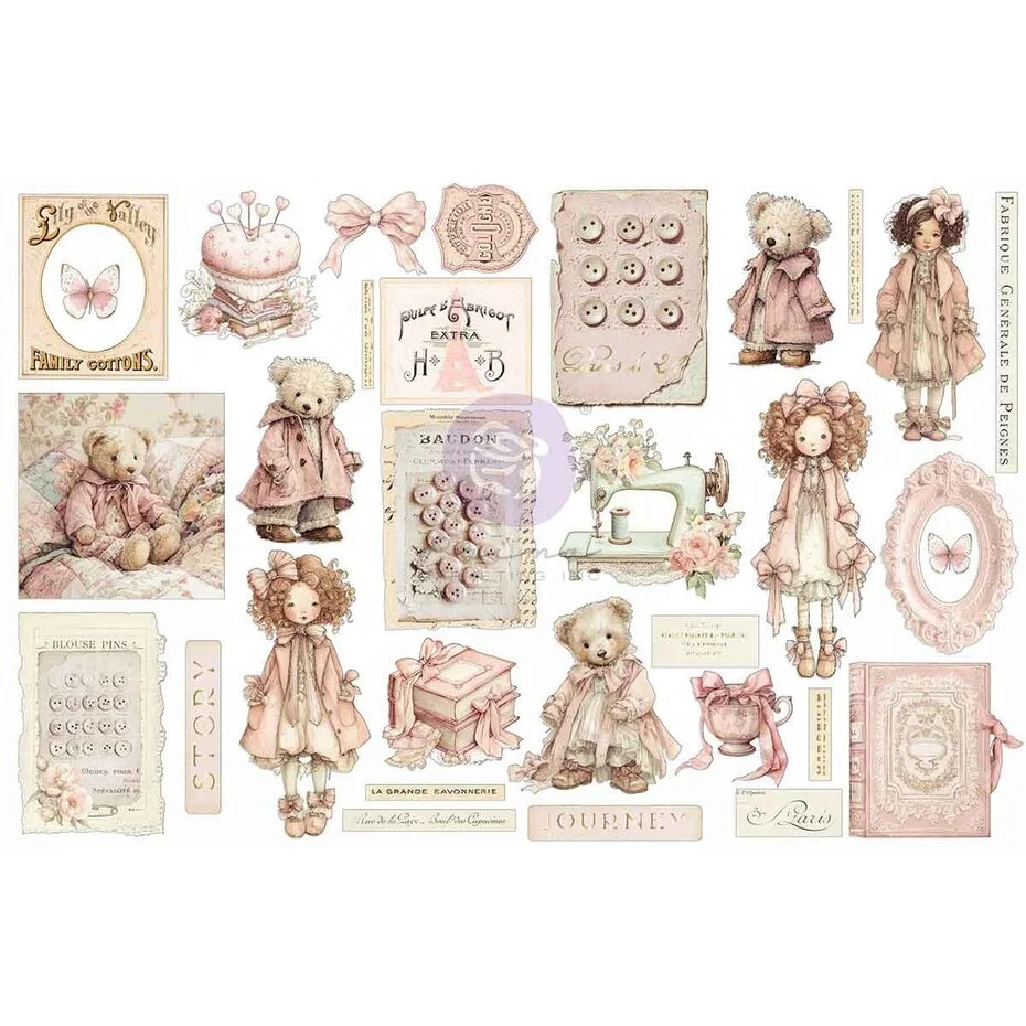 Prima Marketing - Buttons & Keepsakes Ephemera Quilted Memories (64pcs) by Frank Garcia