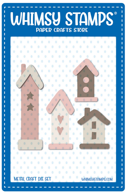 Whimsy Stamps - Primitive Birdhouses Die Set Whimsy Stamps - Primitive Birdhouses Die Set