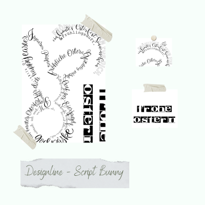 Creative Depot -  Stempelset - Designline - Script Bunny 