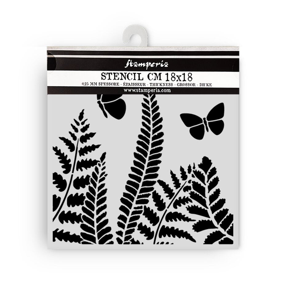 Stamperia - Daisy Art Thick Stencil 18x18cm Fern