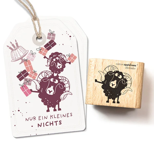 cats on appletrees - Stempel Ouessant Schaf Herkules