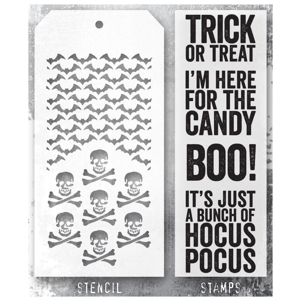 Tim Holtz Mixed-Media Stamps & Stencil Set -   Set #46