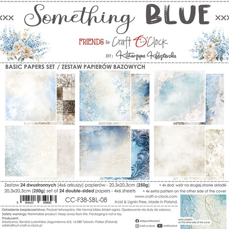 Craft O'Clock - Something Blue 8x8 Inch Basic Papers Set  Craft O'Clock - Something Blue 8x8 Inch Basic Papers Set