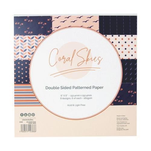 Tonic Studios Craft P. 6x6 Paper Coral Skies