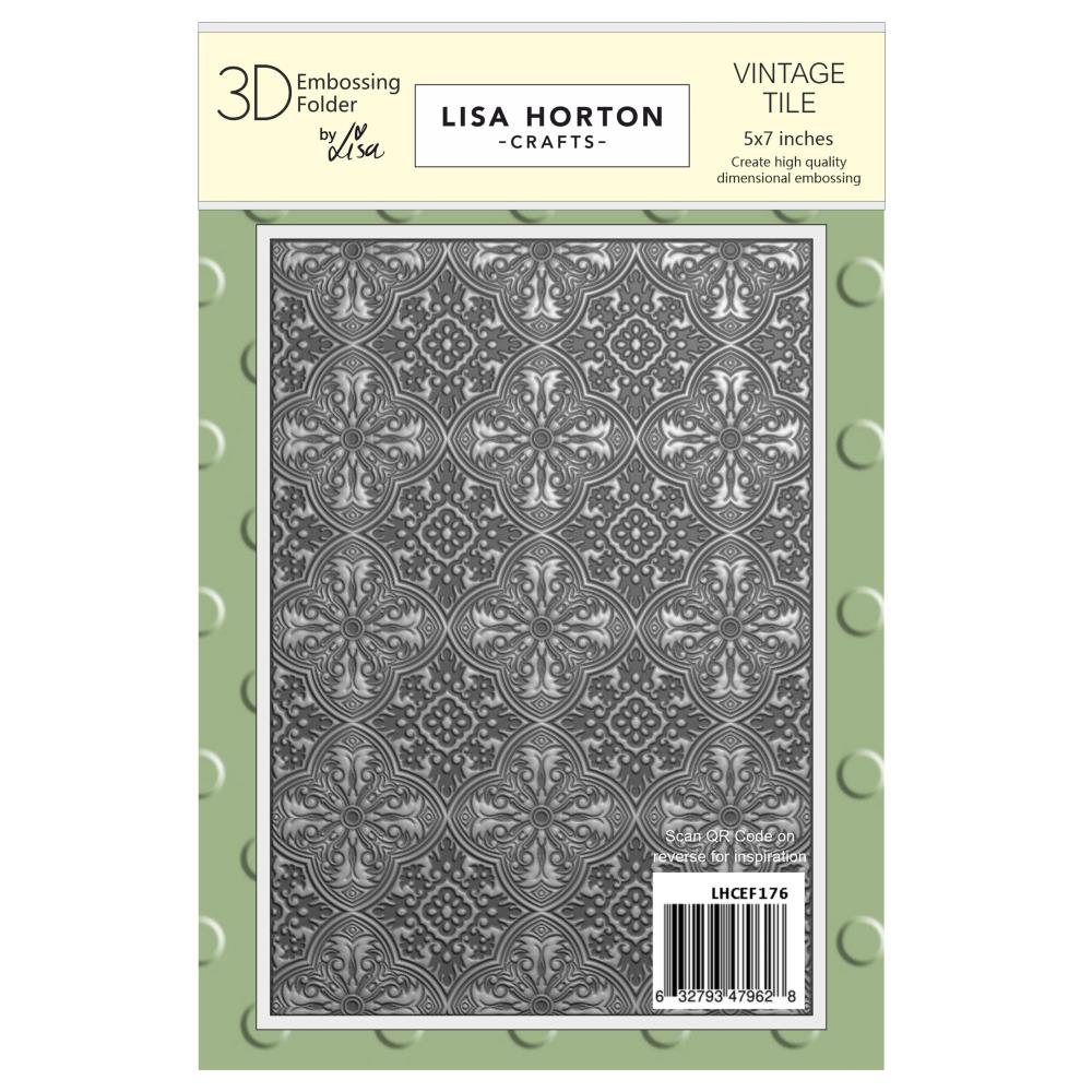 Lisa Horton Crafts Embossing Folder 5"X7" - Vintage Tile  Lisa Horton Crafts Embossing Folder 5"X7" - Vintage Tile