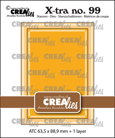 Crealies - X-tra Dies No. 99 ATC with Little Diagonal Stripes